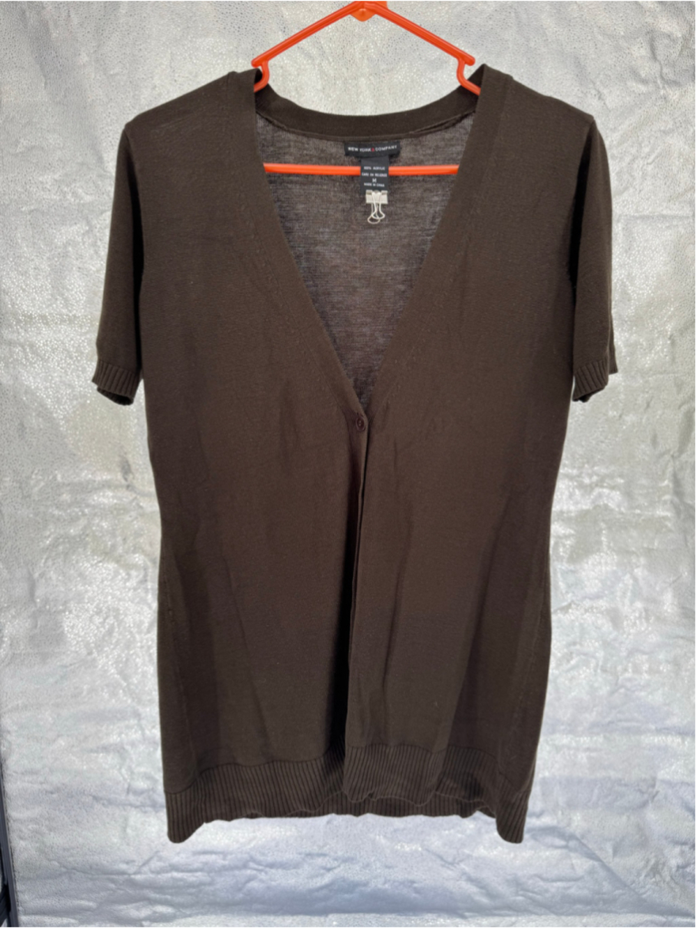 Women's New York & Company Brown Cardigan Sweater Size M